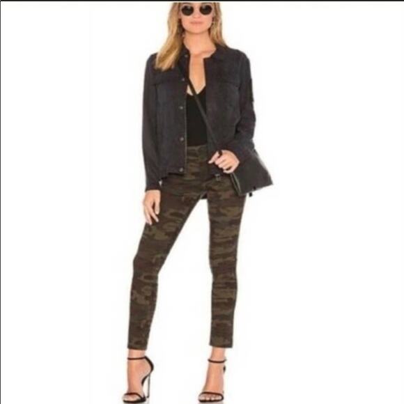 Sanctuary Green Camouflage Skinny PorkChop Twill Pants - Picture 1 of 8